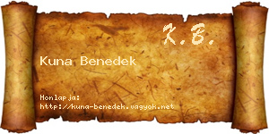 Kuna Benedek névjegykártya